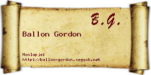 Ballon Gordon névjegykártya