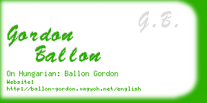 gordon ballon business card